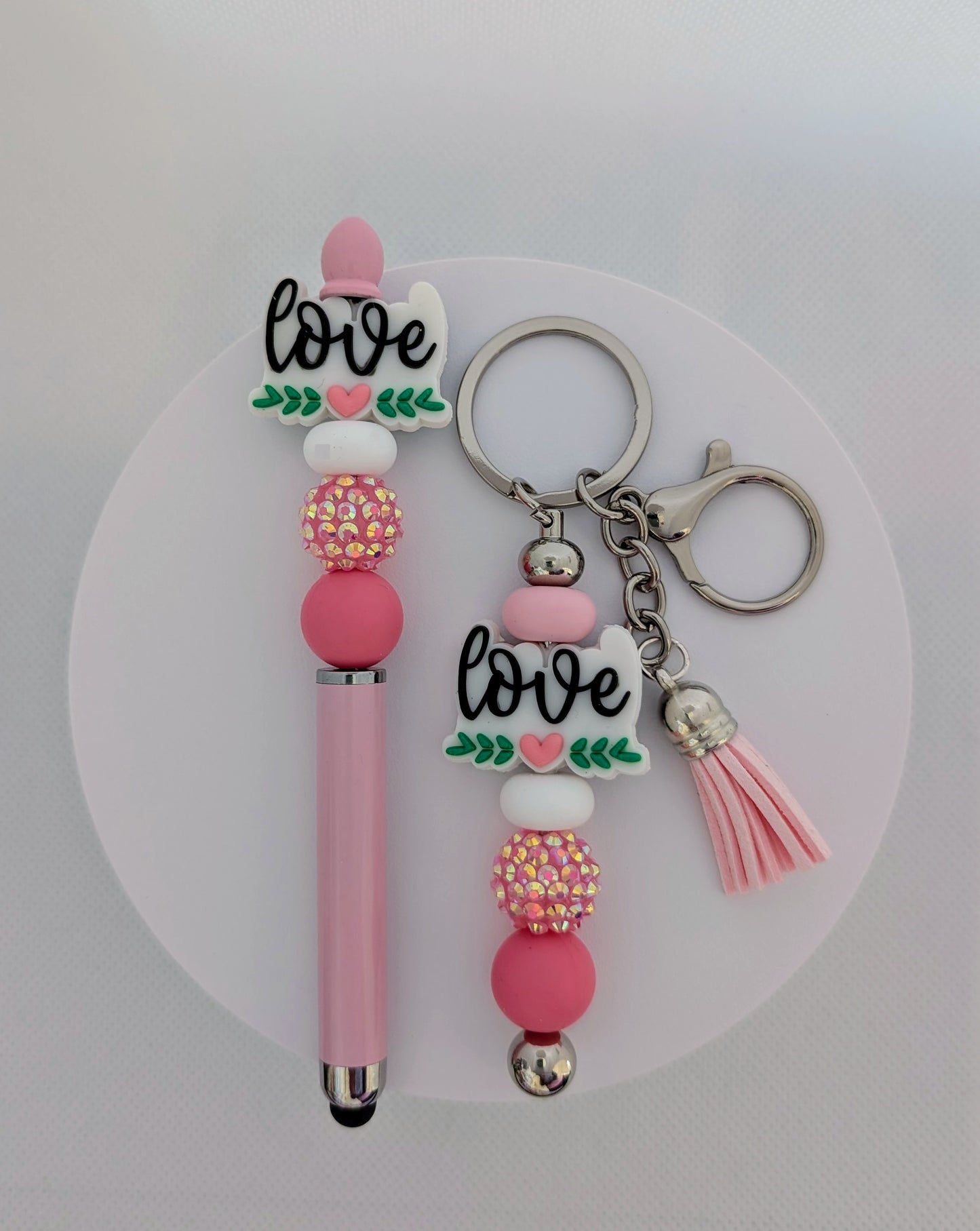 Conjunto de bolígrafo, stylus ( 2en 1 ) y Llavero de amor (Love)